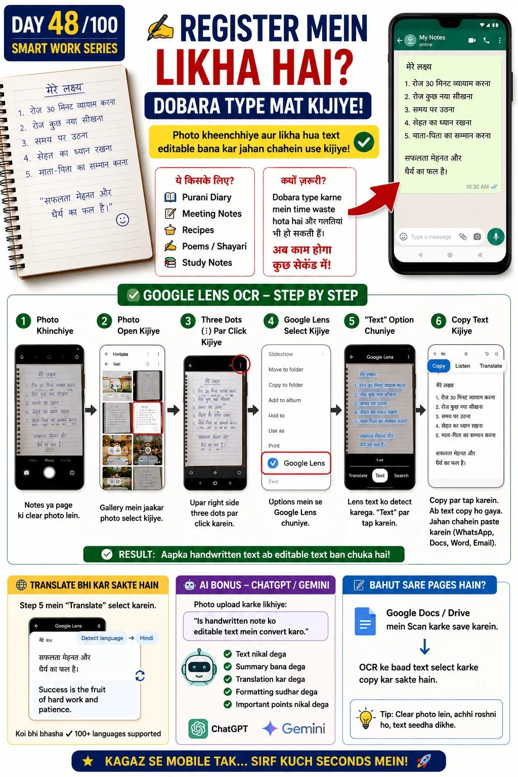 Extract text using Google Lens